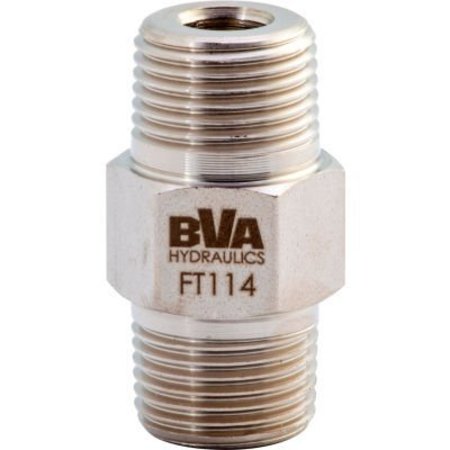 SHINN FU AMERICA-BVA HYDRAULICS BVA Hydraulic Fitting Hex Nipple, Male 3/8in-18NPTF to Male 3/8in-18NPTF FT114